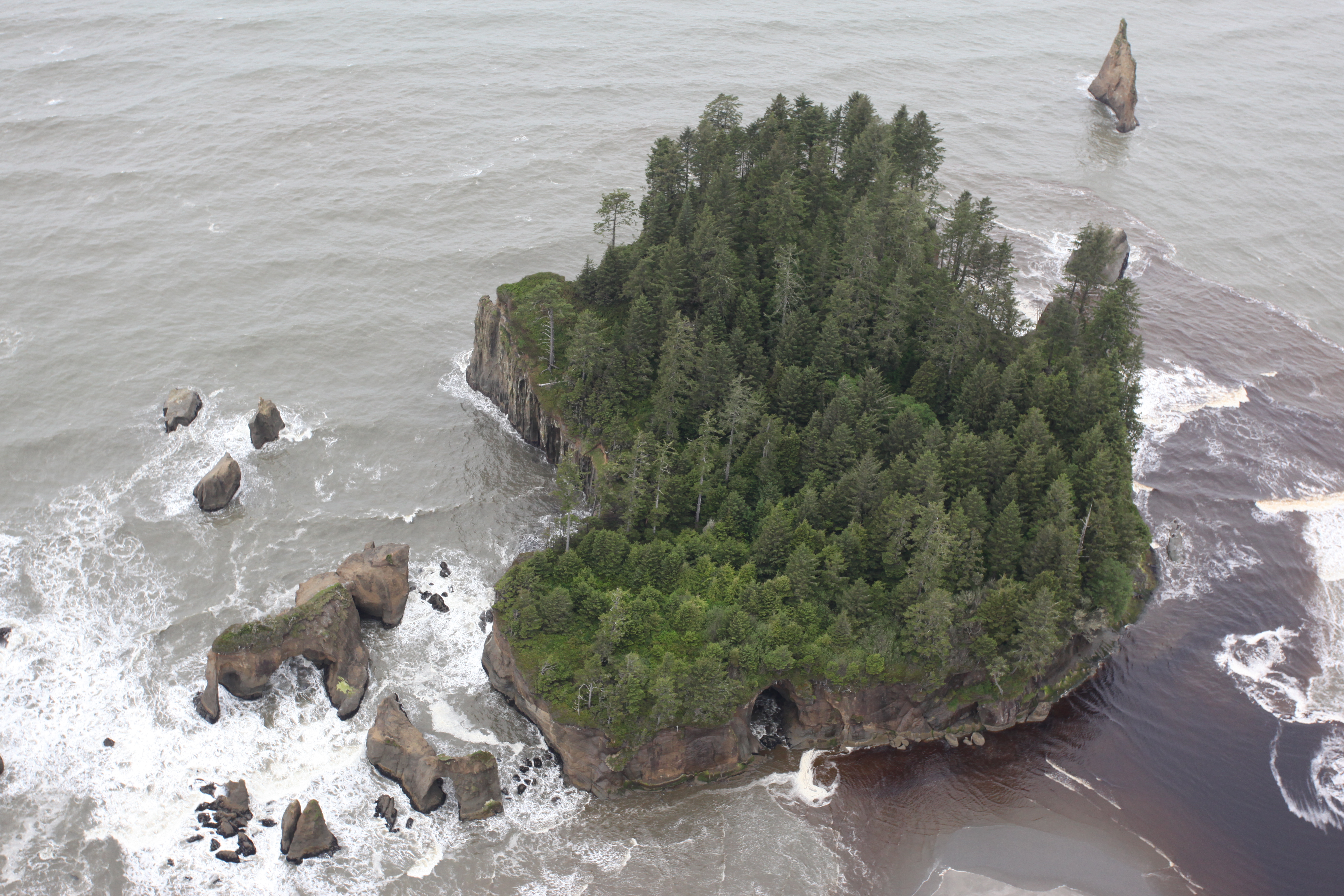 Aerial View of Tunnel Island in Copalis NWR