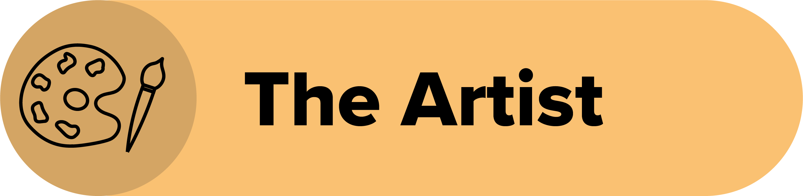 A yellow box contains a graphic of a paint brush and palette with text reading "The Artist"