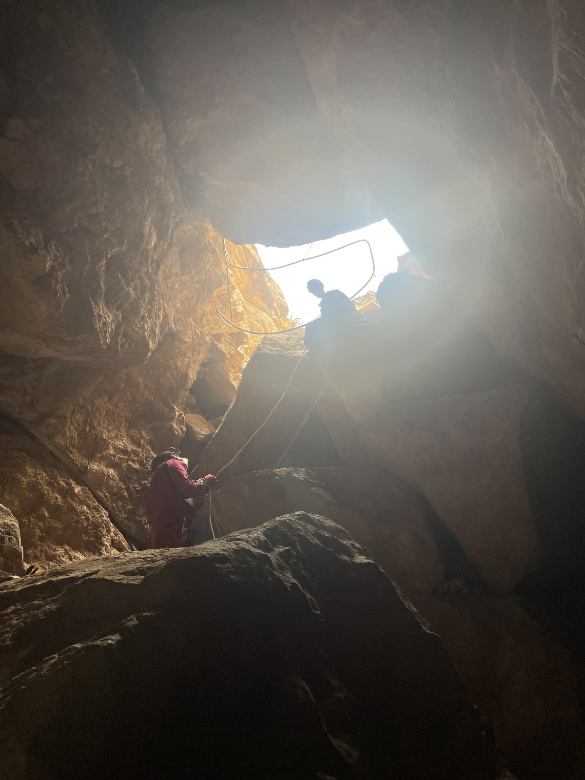 researchers inside Romney Cave in New Mexico