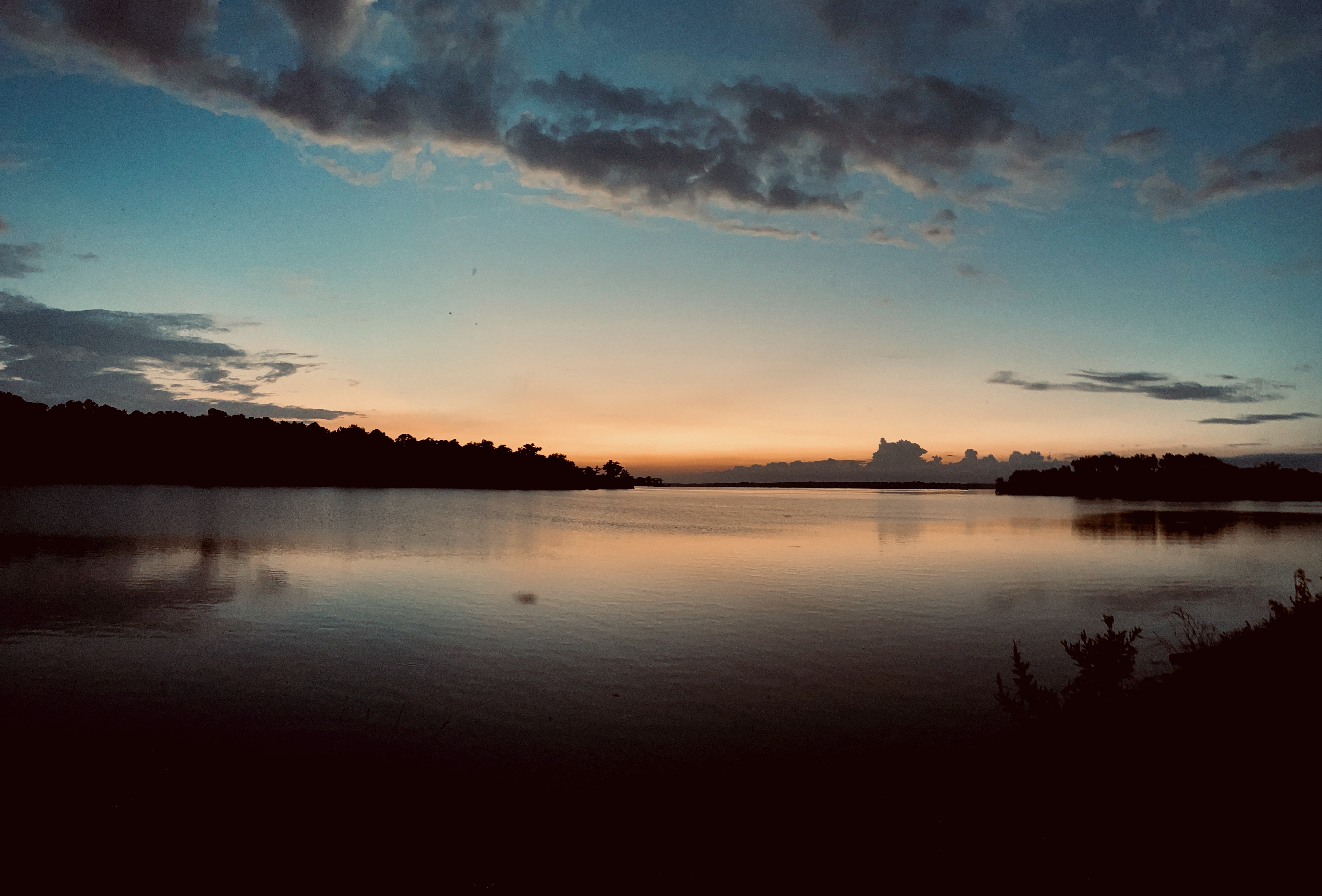 Sunset at Crab Orchard Lake shoreline