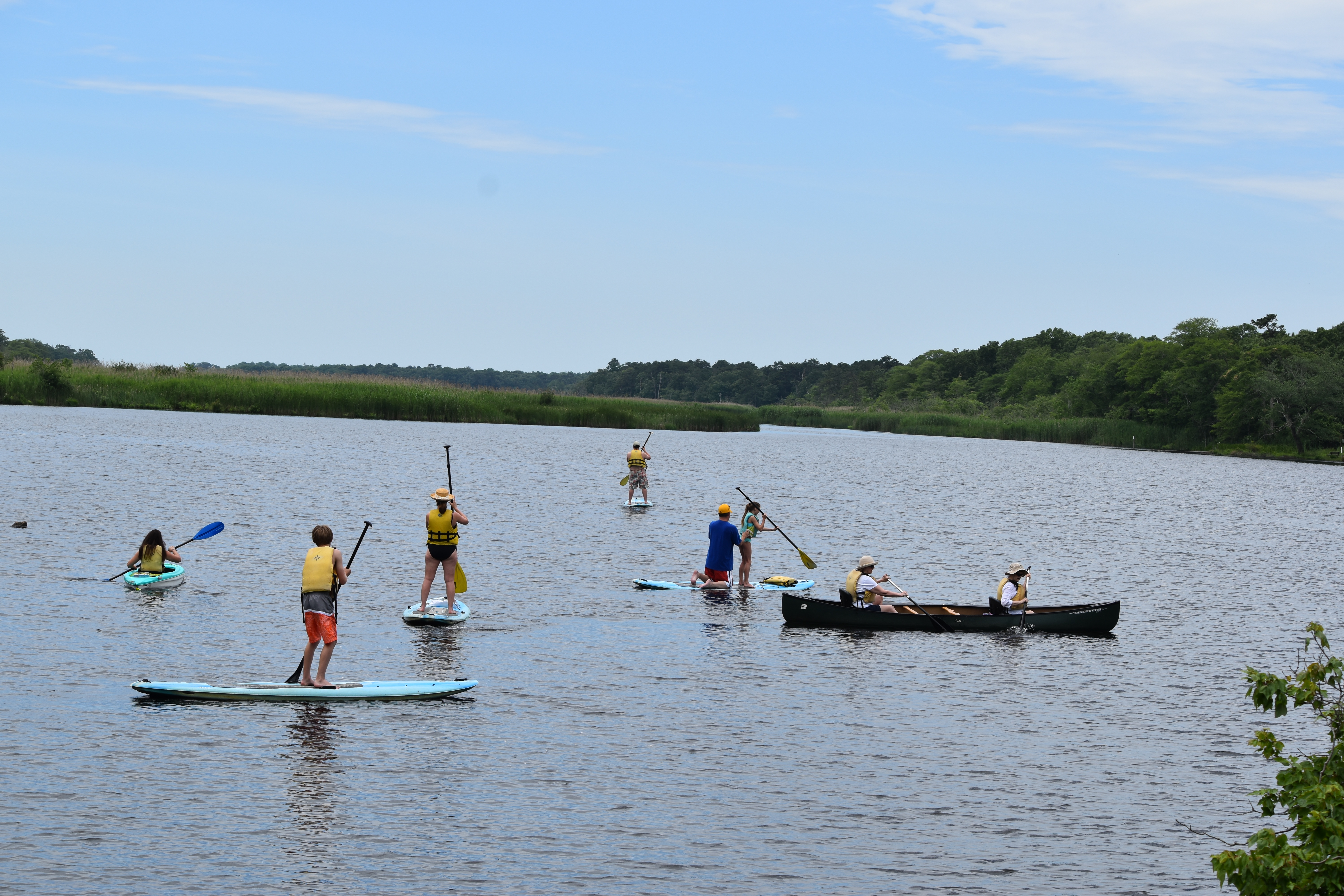 A variety of paddlers enjoy a day out on the Carmans river