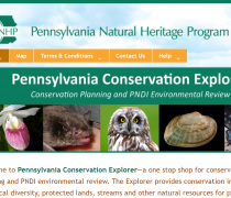 Screenshot of the Pennsylvania Natural Heritage Program Login Page