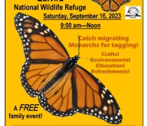 Monarch Mania at Quivira National Wildlife Refuge, occurring Saturday, Sept. 16, 2023
