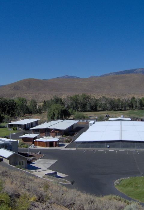 View of buildings and grounds at Lahontan National Fish Hatchery.
