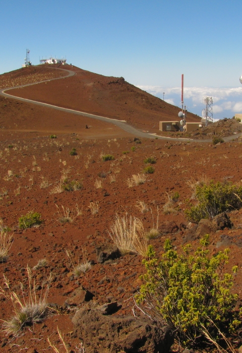 Communication towers at the top of Skyline Dr., near the 10,000 ft. summit of Haleakala, Maui