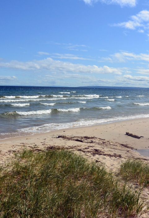 View of Lake Superior shoreline.