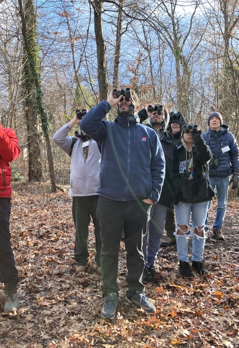 Participants in the 3rd-annual Christmas Bird Count look for birds in Elizabeth, New Jersey, as part of the Elizabeth Urban Wildlife Refuge Partnership