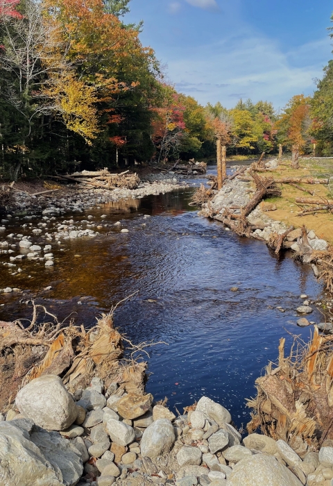 In-stream habitat project in the Narraguagus River, Maine