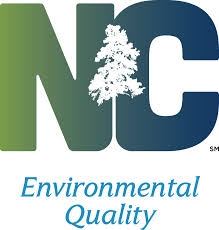 Logo,Big NC letters with a tree silhouette and the words Environmental Quality underneath 