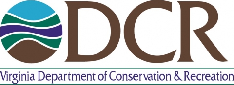 Circular logo with various colored wavy lines and words DCR Virginia Department of Conservation & Recreation