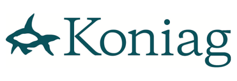 a logo with a fish that reads "Koniag"