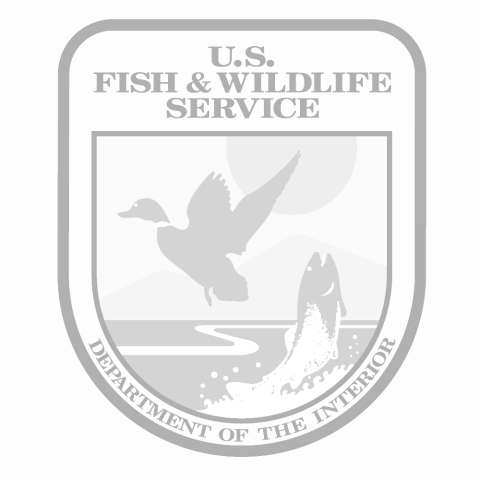 A grayscale U.S. Fish and Wildlife Service logo