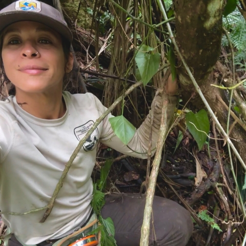 Picture of Biologist, Marielle Peschiera during a field visit