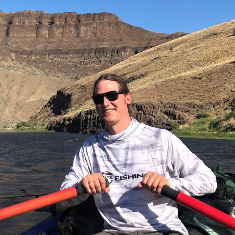 Dan Spencer, Information & Education Specialist, rafting down the John Day River