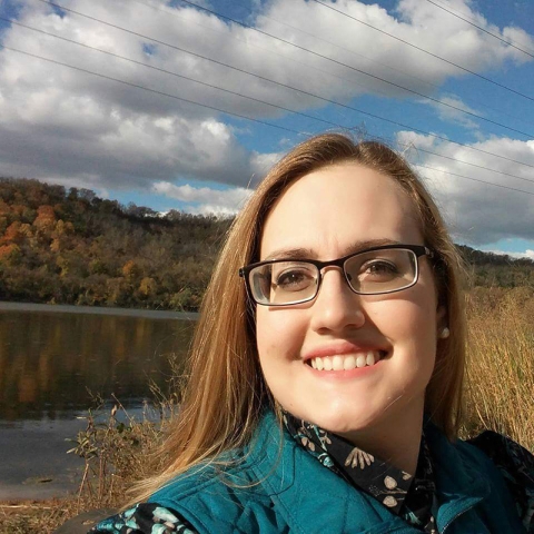 Melissa Clark in front of fall scenery
