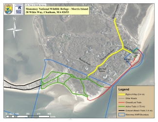 Monomoy trail map for Morris Island