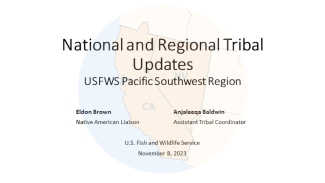 map of California and Nevada with text which reads National and Regional Tribal Updates