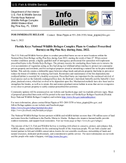 Bulletin Prescribed Fire Information for National Key Deer NWR