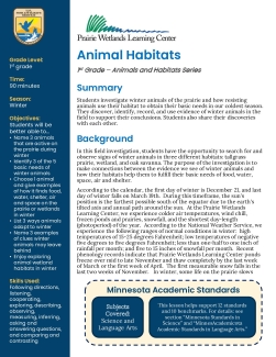 1st Grade Winter Animal Habitats