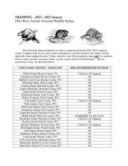 Trapping Brochure and Report Form 2021 2022 Ohio River Islands National Wildlife Refuge