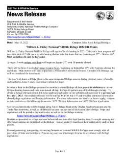 William L. Finley Refuge 2022 Elk Hunt ALL docs