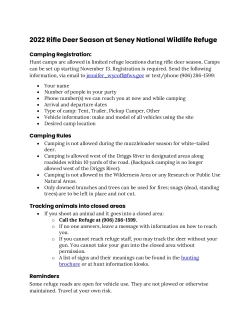 2022 Rifle Deer Season at Seney National Wildlife Refuge - Camping Registration