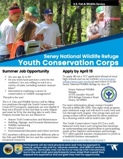 Seney National Wildlife Refuge Youth Conservation Corps Flyer
