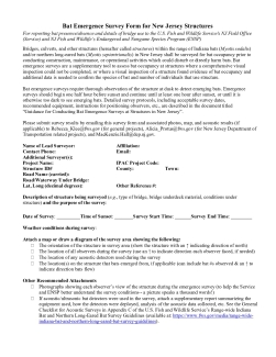 Bat Emergence Survey Form for New Jersey Structures