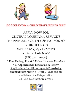 2023 Fishing Rodeo Flyer Central Louisiana Refuges