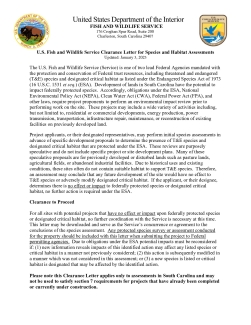 South Carolina Clearance for Species and Habitat Assessments.pdf