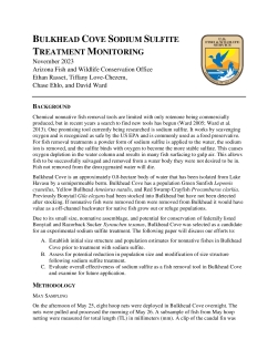 Bulkhead Cove Sodium Sulfite Treatment Monitoring