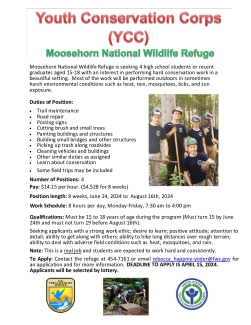 Moosehorn 2024 YCC Announcement