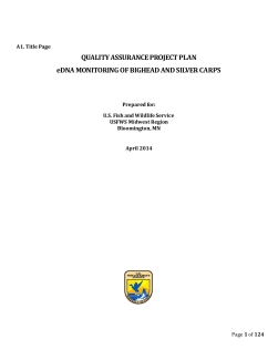 2014 Quality Assurance Project Plan for the eDNA Monitoring of Bighead and Silver Carp