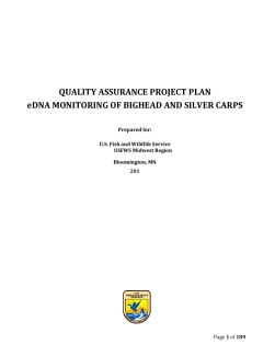 2015 Quality Assurance Project Plan for the eDNA Monitoring of Bighead and Silver Carp