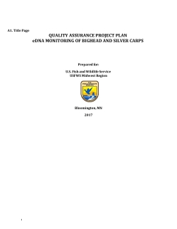 2017 Quality Assurance Project Plan for the eDNA Monitoring of Bighead and Silver Carp