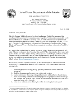 NEFO Trail Maintenance Streamlined Consultation Letter