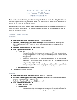 Instructions for Completing the SF-424A (International Affairs, Funding Opportunities)