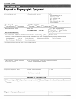 Form 3-1866 - Request for Reprographic Equipment
