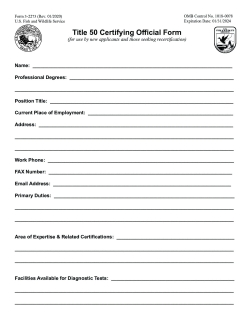 Title 50 Certifying Official Form 3-2273