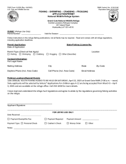 Application Central Louisiana Refuges Youth Fishing Rodeo