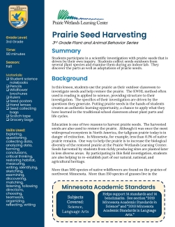 3rd Grade Fall Prairie Seed Harvesting