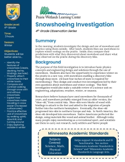 4th Grade Winter Snowshoeing Investigation