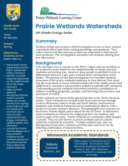 4th Grade Spring Prairie Wetlands Watersheds