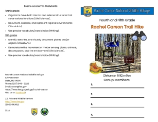 Rachel Carson NWR Grade 4-5 Teacher Led Trail Hike Guide