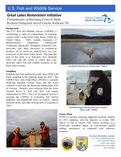 Contaminants of Emerging Concern Study, Rochester Embayment Area of Concern, Fact Sheet 