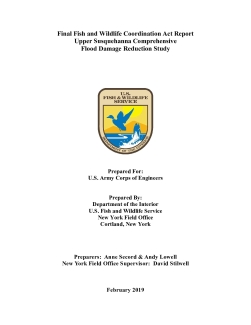 USFWS Upper Susquehanna Comprehensive Flood Damage Reduction Study
