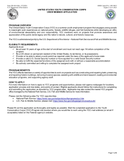 DI 4014 Youth Conservation Corps (YCC) Application
