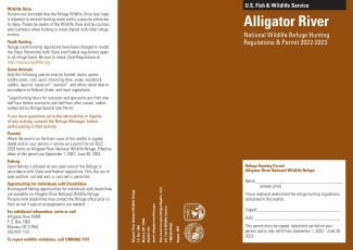 Alligator River National Wildlife Refuge Hunting Regulations & Permit