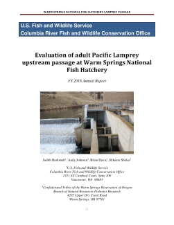 Evaluation of adult Pacific Lamprey upstream passage at Warm Springs National Fish Hatchery FY 2018 Annual Report