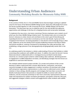 Understanding Urban Audiences; Community workshop results for Minnesota Valley National Wildlife Refuge